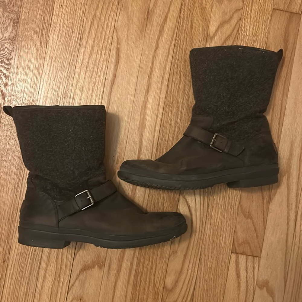 Ugg brand boots with buckles